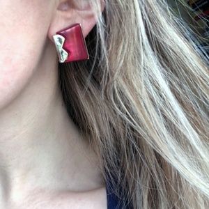 Red and silver earrings!